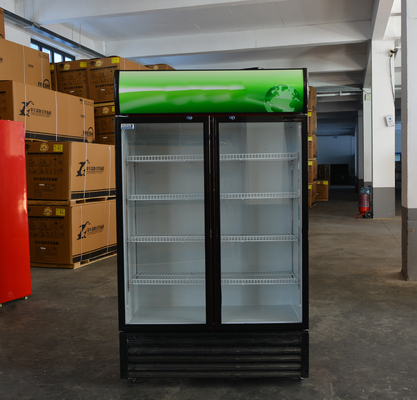 Customized Logo Acceptable 2 Doors Store Drinks Beverage Cooler for Cold Beverages