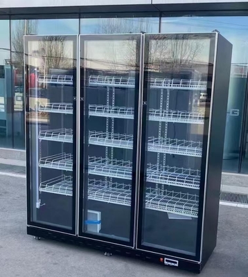 Air Cooled Glass Door Vertical Upright Drink Beer Wine Refrigerator Cabinet Chiller