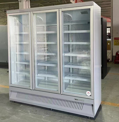 OEM Supermarket Beverage Refrigerator with Multi-climate Cooling and White Glass Door
