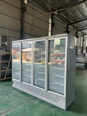 OEM Supermarket Beverage Refrigerator with Multi-climate Cooling and White Glass Door