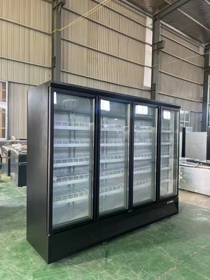 OEM Supermarket Beverage Refrigerator with Multi-climate Cooling and White Glass Door