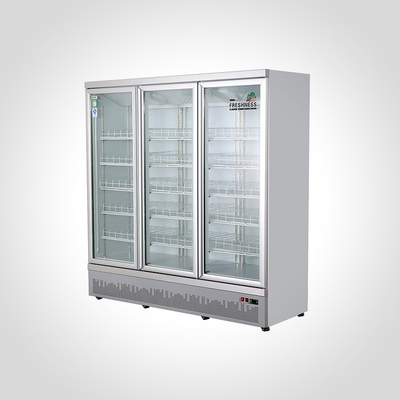 Beverage Refrigerator with Double-Temperature Air-Cooled Glass Door and Painting Steel