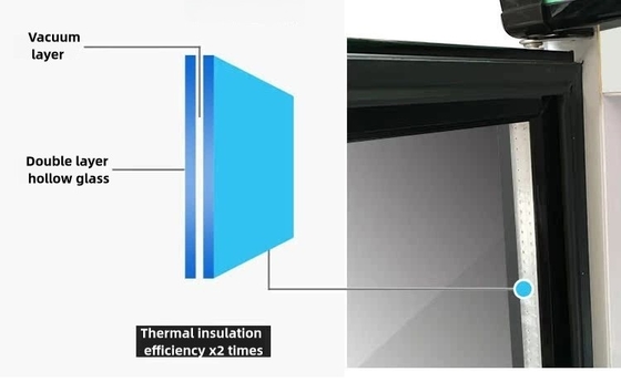 Vertical Glass Door Beverage Cooler Refrigerator Showcase with Digital Thermostat