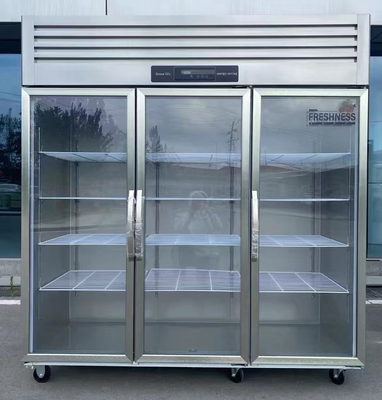 Commercial Kitchen Display Cooling Cabinets with 3-Door Reach-in Refrigerator Freezer
