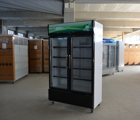 220V-240V/50HZ 60HZ 110V/60HZ Display Cooler 2 Doors Store Drinks Fridge Refrigerator