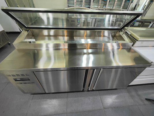2 Doors Desktop Salad Bar Refrigerator with Double-temperature  2~8℃/-6~-15℃