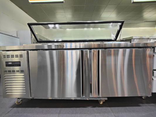 2 Doors Desktop Salad Bar Refrigerator with Double-temperature  2~8℃/-6~-15℃