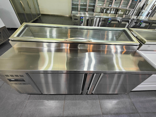 2 Doors Desktop Salad Bar Refrigerator with Double-temperature  2~8℃/-6~-15℃