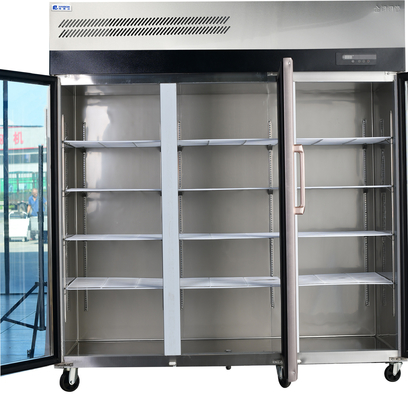 Commercial Kitchen Display Cooling Cabinets with 3-Door Reach-in Refrigerator Freezer