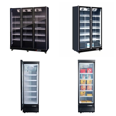 Fan Cooling System Commercial Display Cooler with LED Lighting and Anti-Fog Glass Door