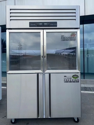 Upright Refrigerator Fridge Freezer Customized Dimensions and R600a/R290a Refrigerant