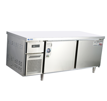 110V/60HZ 2-Door Stainless Steel Counter Chiller for Commercial Kitchen Refrigeration