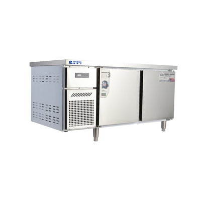 110V/60HZ 2-Door Stainless Steel Counter Chiller for Commercial Kitchen Refrigeration