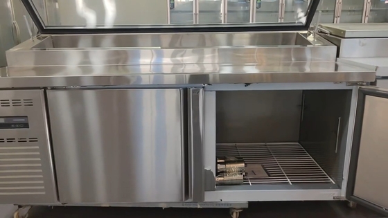 110V/60HZ 2-Door Stainless Steel Counter Chiller for Commercial Kitchen Refrigeration