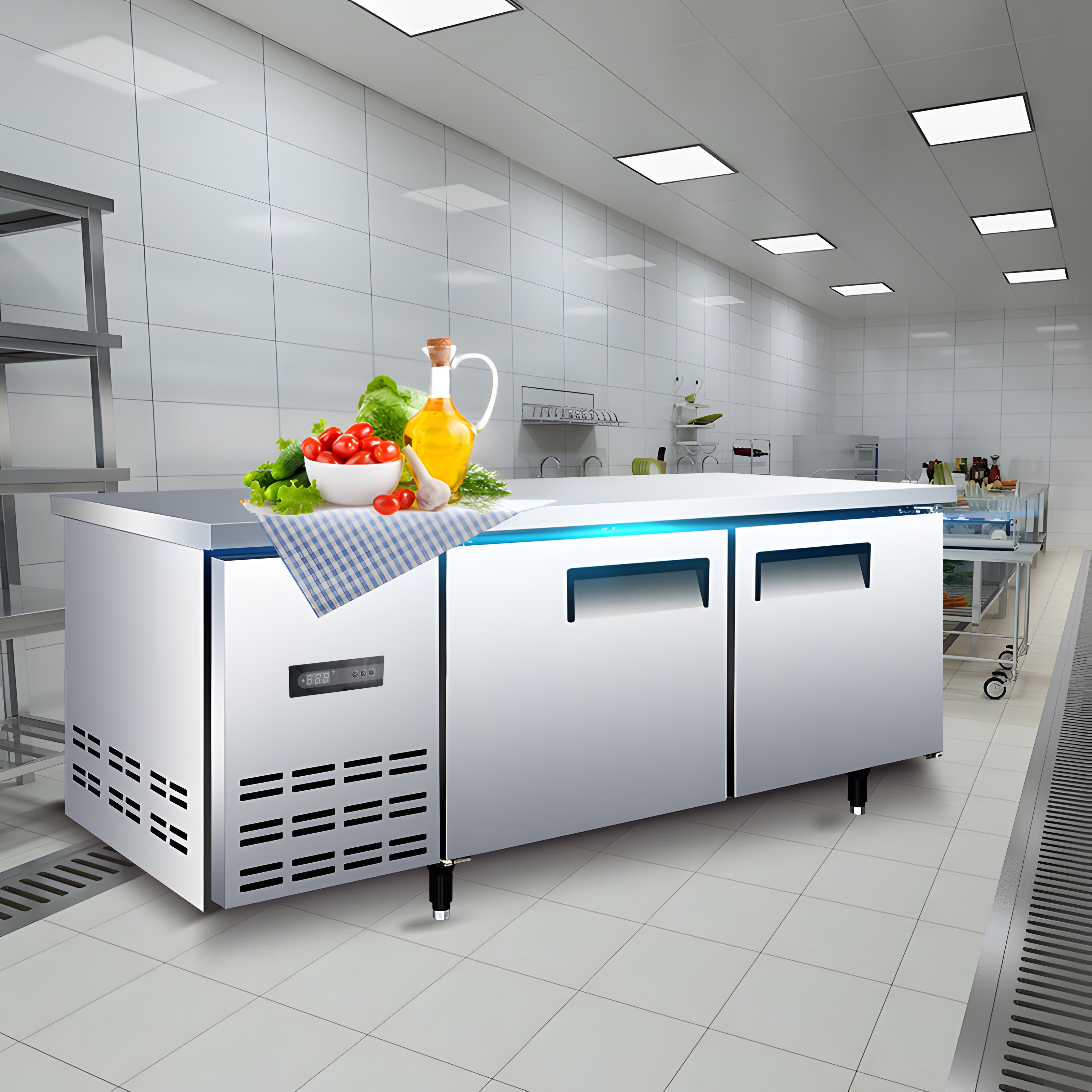 Commercial Stainless Worktable Refrigerator — Prep Table with Refrigeration